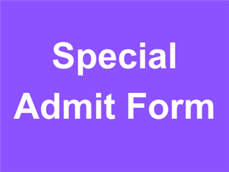 Special Admit Form