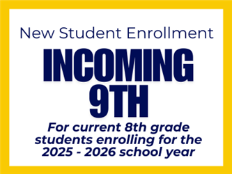 Enrollment info for current 8th grade students